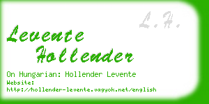 levente hollender business card